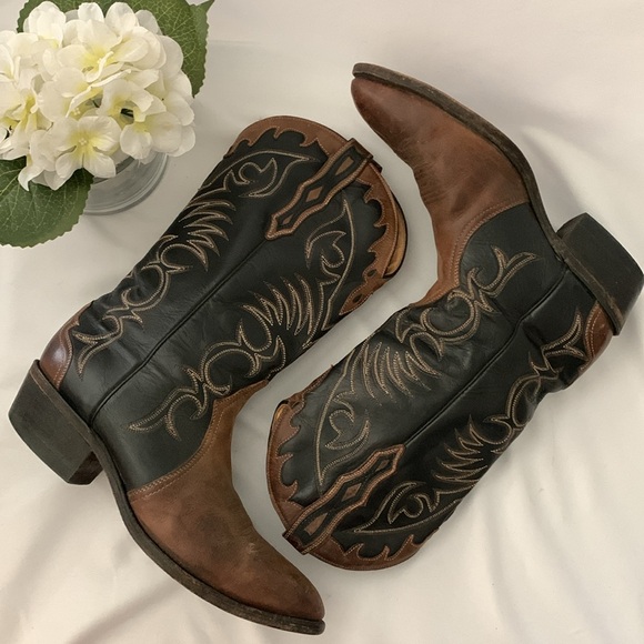 🔥BOULET MEN’S TWO-TONE WESTERN LEATHER BOOTS🔥 - Picture 4 of 15